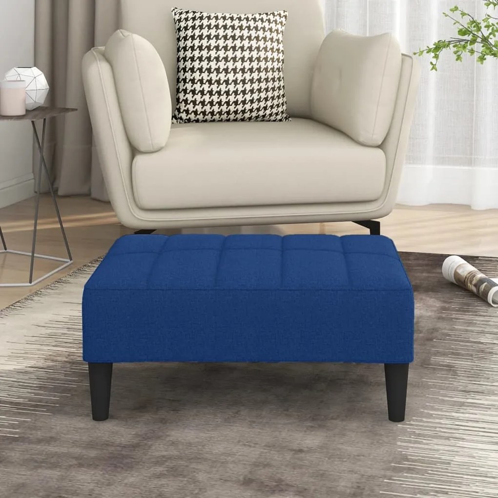 vidaXL Apoio de pés 78x56x32 cm tecido azul