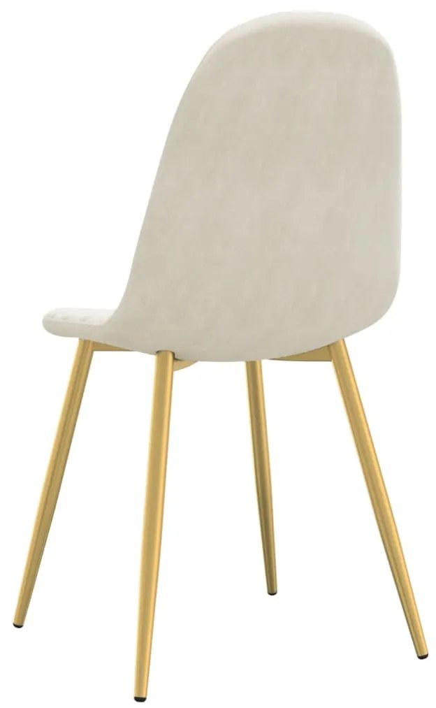Cadeiras de jantar 4 pcs veludo branco nata