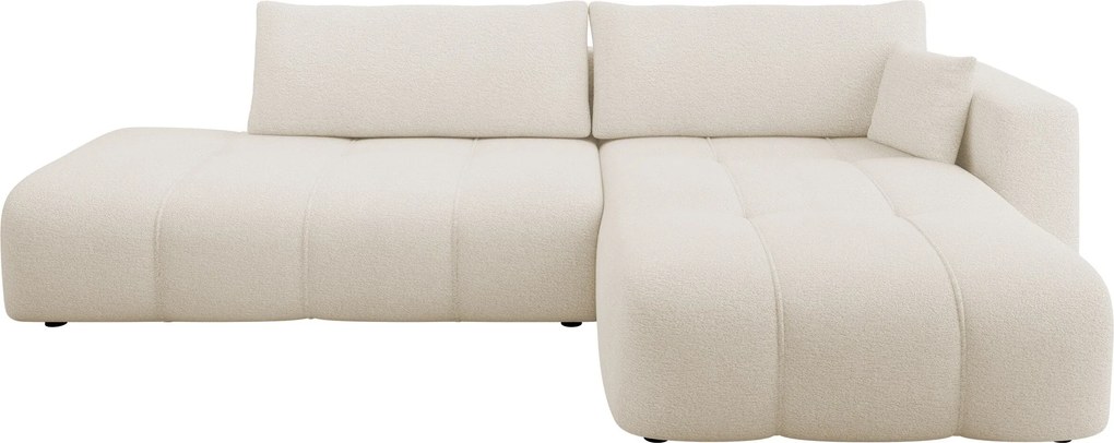 Sofá de canto Comfivo Laurus III, Cama com arrumação, 262x145x82cm, 106 kg, Pernas: Plástico