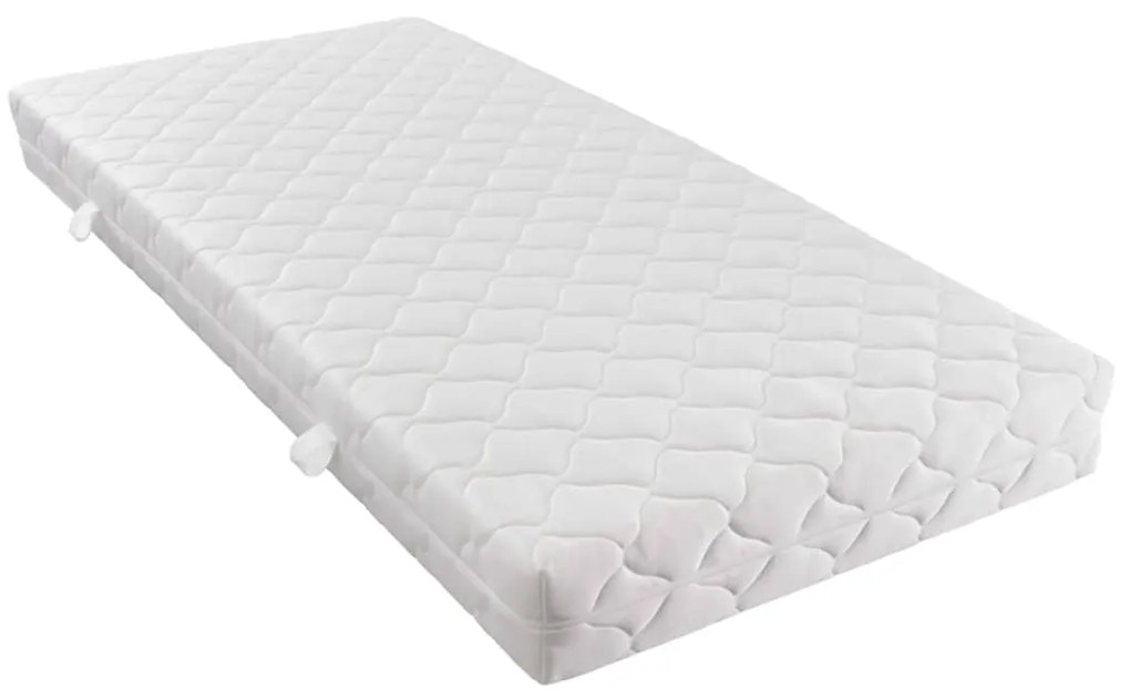 Cama com colchão 160x200 cm couro artificial branco