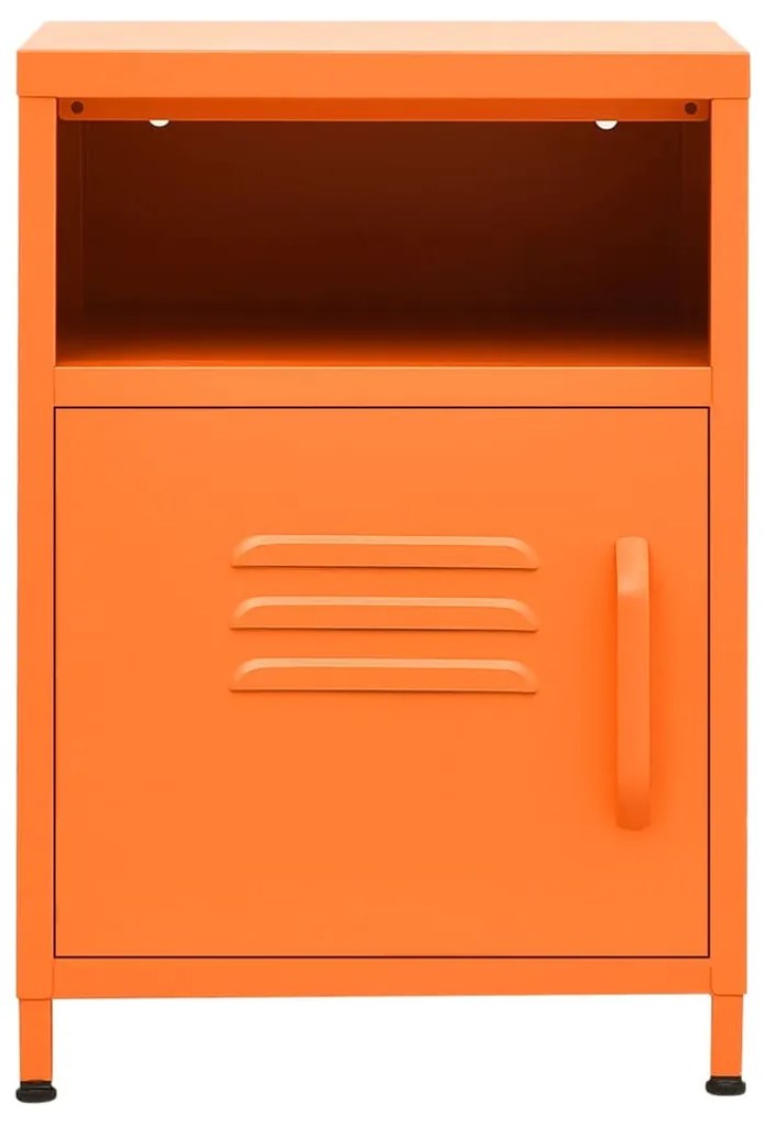 Mesa de cabeceira 35x35x51 cm aço laranja