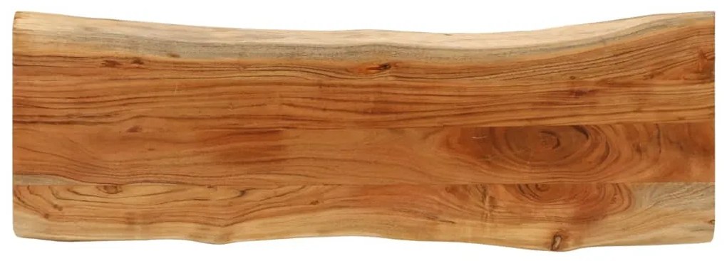 Tampo de mesa retangular borda viva 120x40x3,8 cm acácia maciça