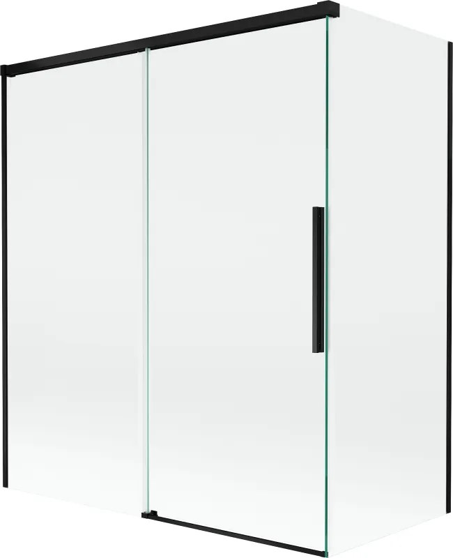 Mexen Rox divisória de duche de 2 painéis deslizantes 140 + 70 x 150 cm, transparente, preto - 8C9-140-070-70-00