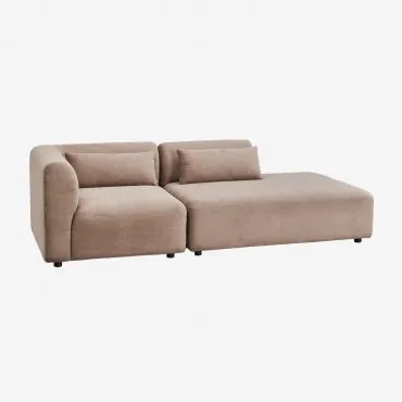 Sofá Modular De Canto Em 2 Peças Com Chaise Longue Direita Fogler Bombazina Castanho Camel - Sklum