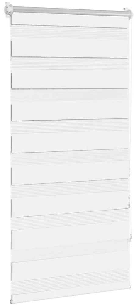 Estore de rolo 60 x 120 cm, linhas de zebra / Branco