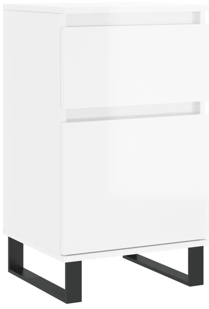Aparadores 2 pcs 40x35x70 cm deriv. de madeira branco brilhante