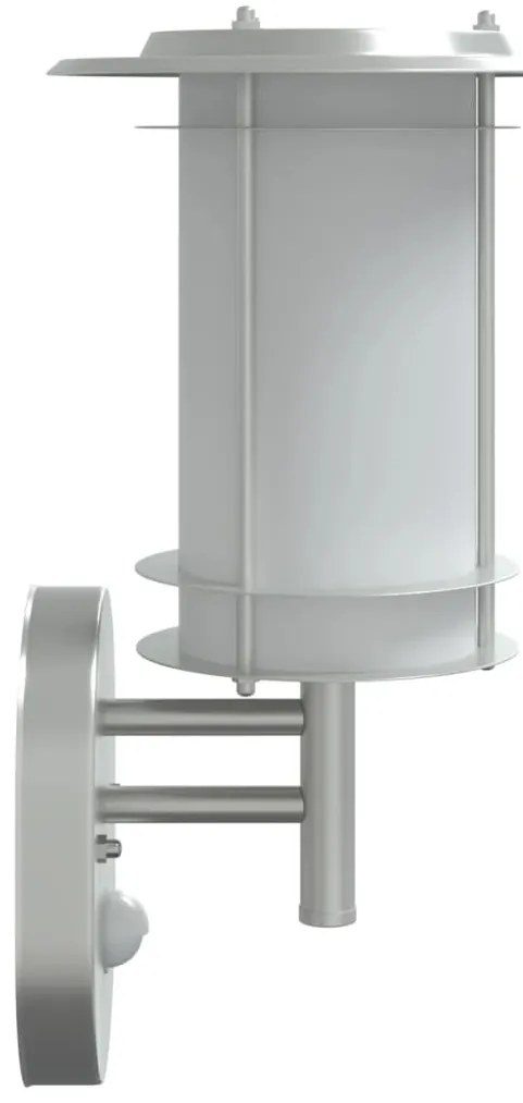 Candeeiros parede p/ exterior c/ sensor 2pcs aço inox. prateado