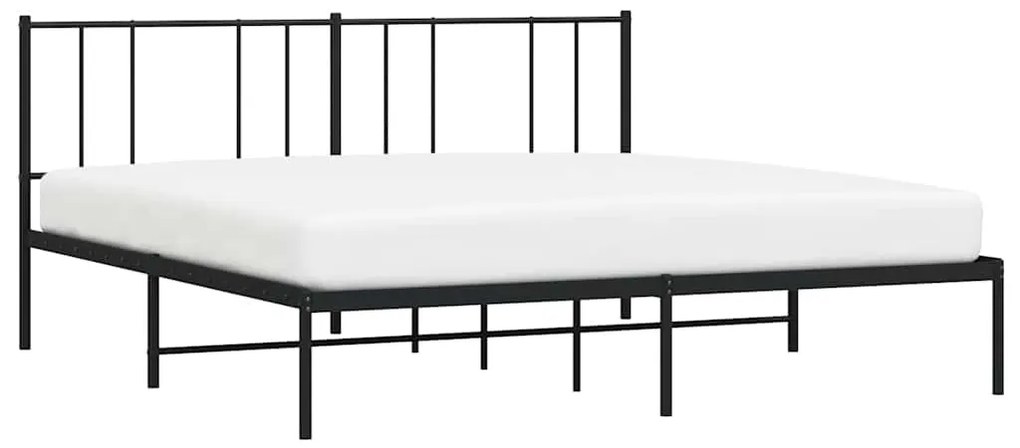Estrutura de cama com cabeceira 183x213 cm metal preto