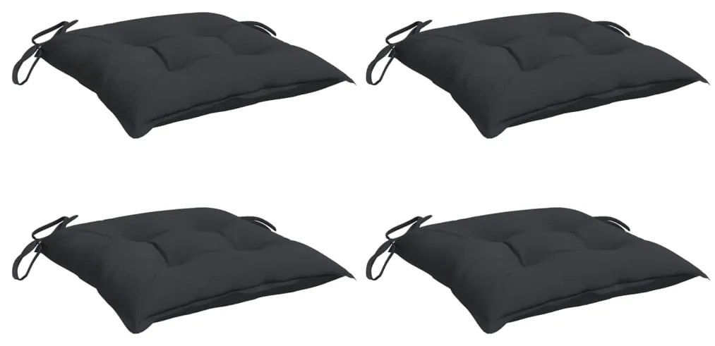 Almofadões de cadeira 4 pcs 40x40x7 cm tecido oxford preto