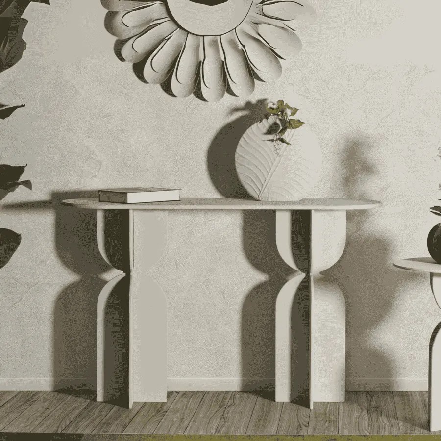 MESA CONSOLA DUNE 120X40X75,5 CM CREME