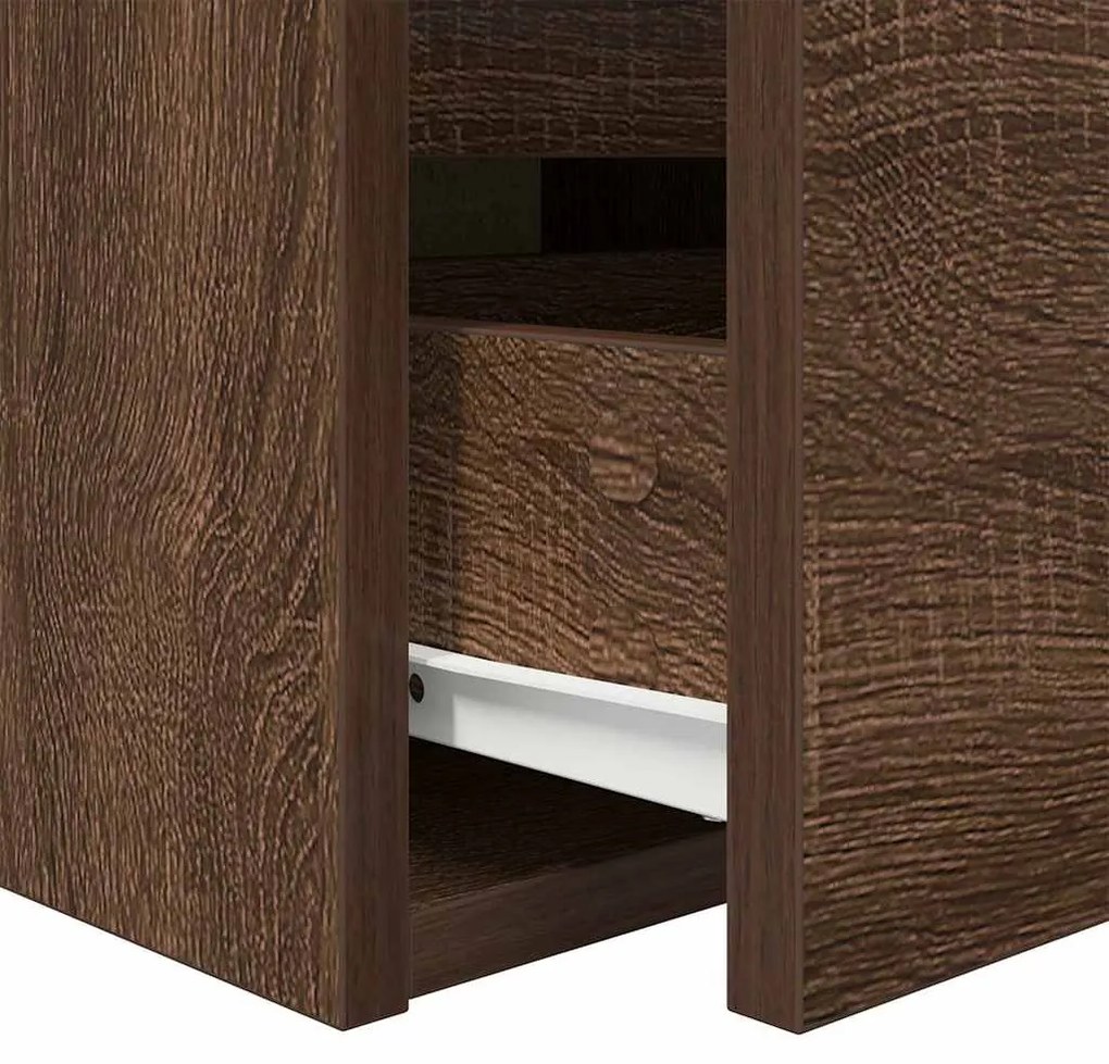 Mesa de cabeceira de parede 38x34x40 cm carvalho castanho