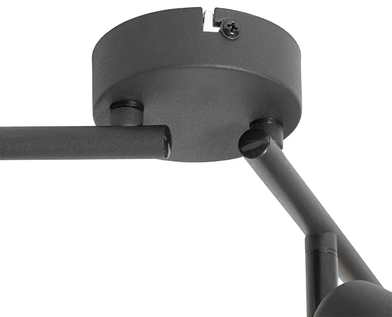 Candeeiro de teto design preto com dourado 4 luzes oblongo - Noud