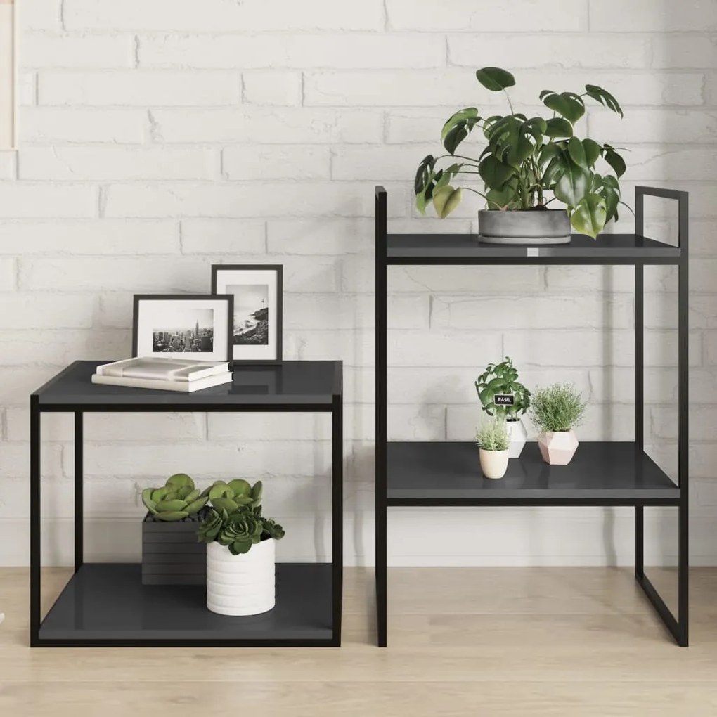 vidaXL Prateleiras para estante 4 pcs 40x50x1,5cm contraplacado cinza