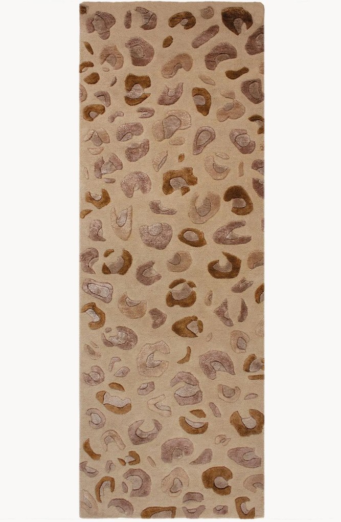 Passadeira em viscose tufada à mão com relevo Leopard Print