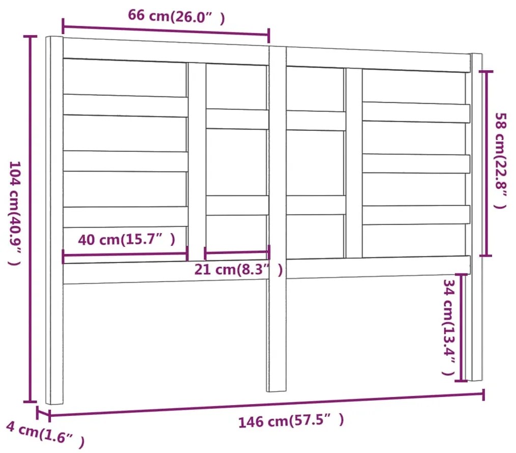 Cabeceira de cama 146x4x104 cm pinho maciço castanho mel