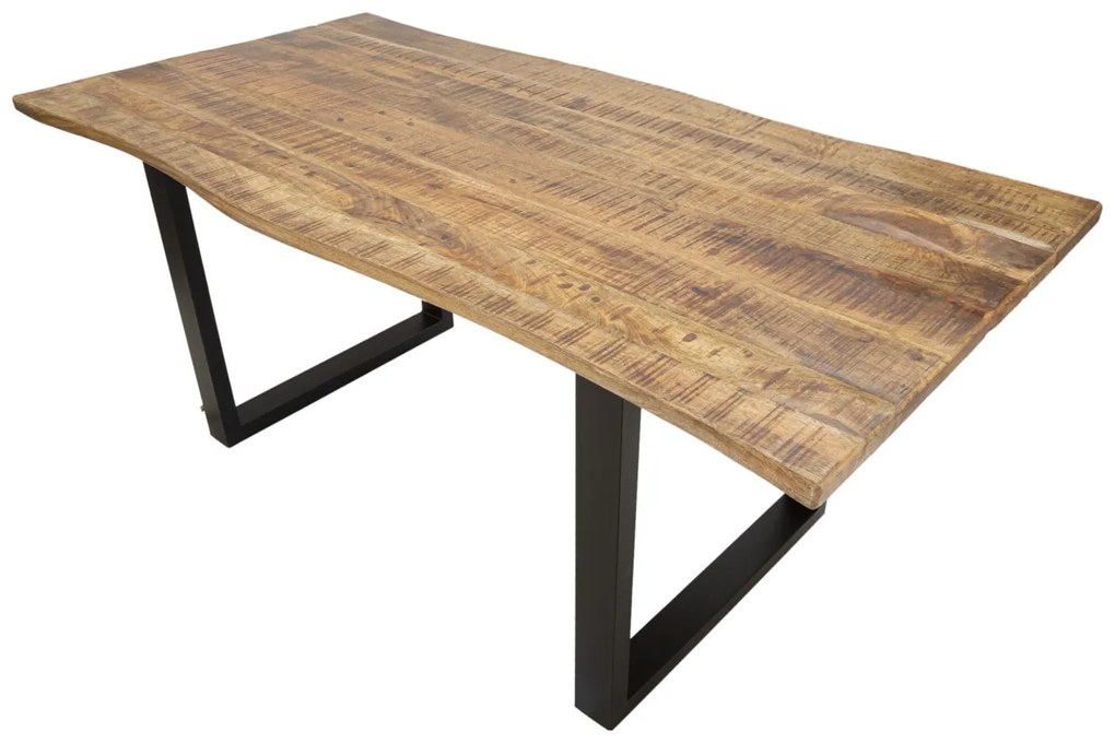 MESA DE JANTAR COM BORDO - EXTENSÍVEL - 180X90X77 CM - COMPRIMENTO TOTAL 280 CASTANHO E PRETO