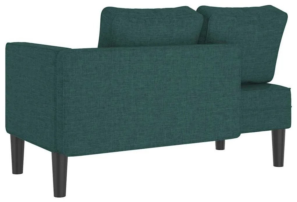 Chaise lounge com almofadões tecido verde-escuro