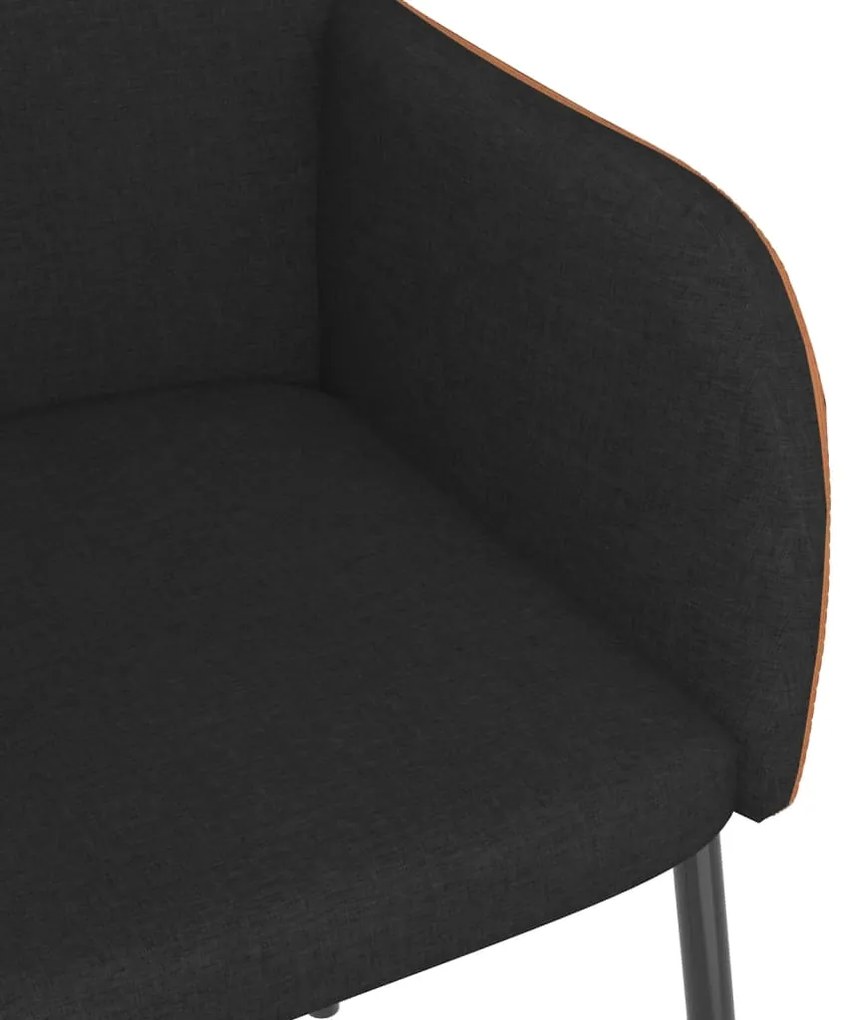 Cadeiras de jantar 2 pcs tecido/couro artificial preto