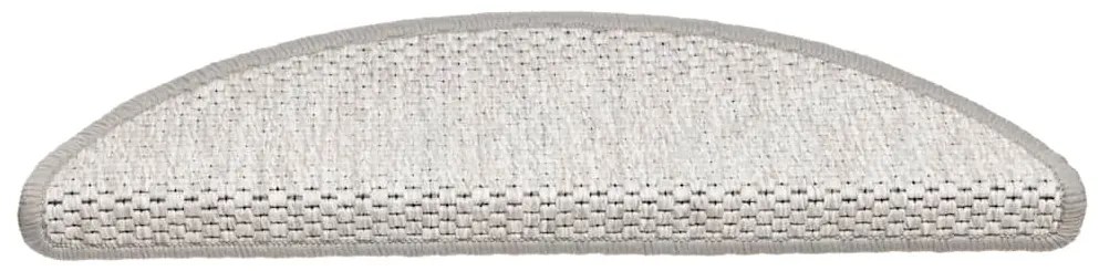 Tapetes escada adesivos aspeto sisal 30 pcs 56x17x3cm platina