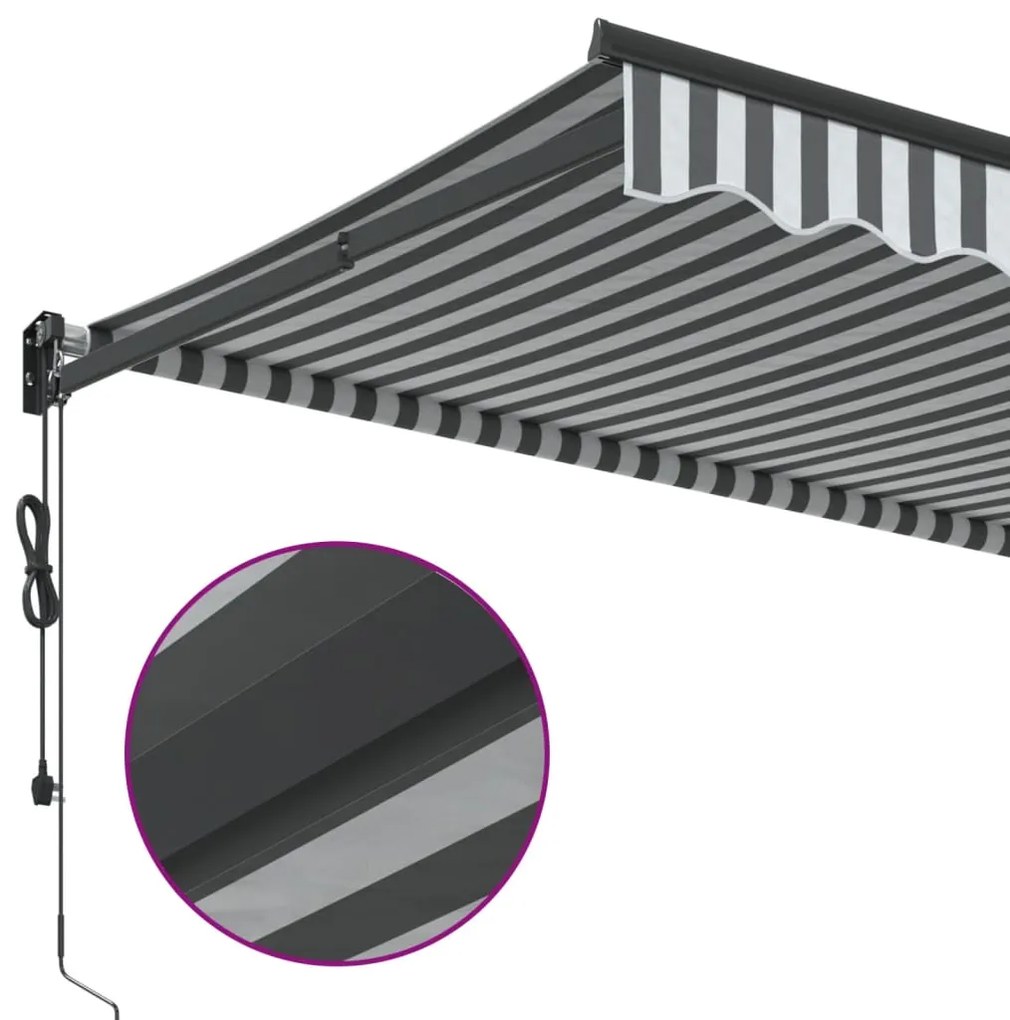 Toldo retrátil 4,5x3 m tecido e alumínio antracite e branco
