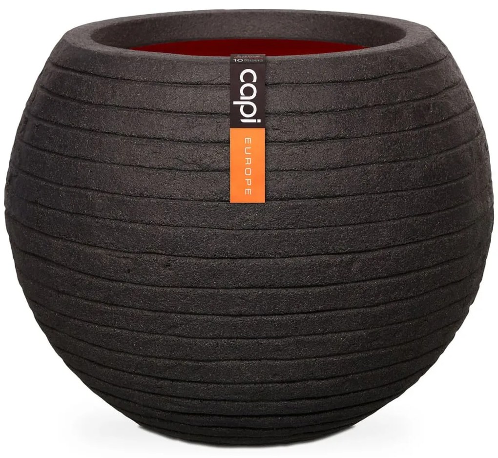 424266 Capi Vaso redondo Nature Row 40x32 cm preto KBLR270