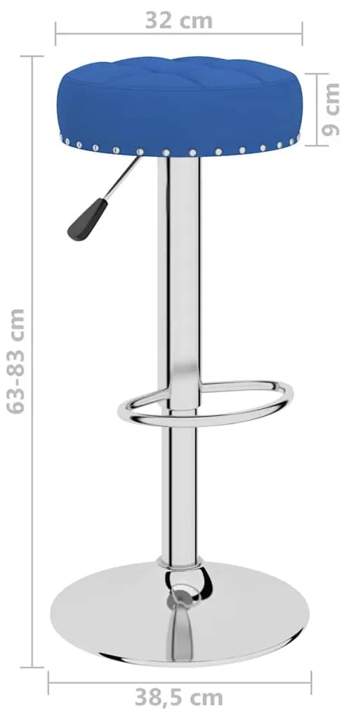 Bancos de bar 2 pcs tecido azul