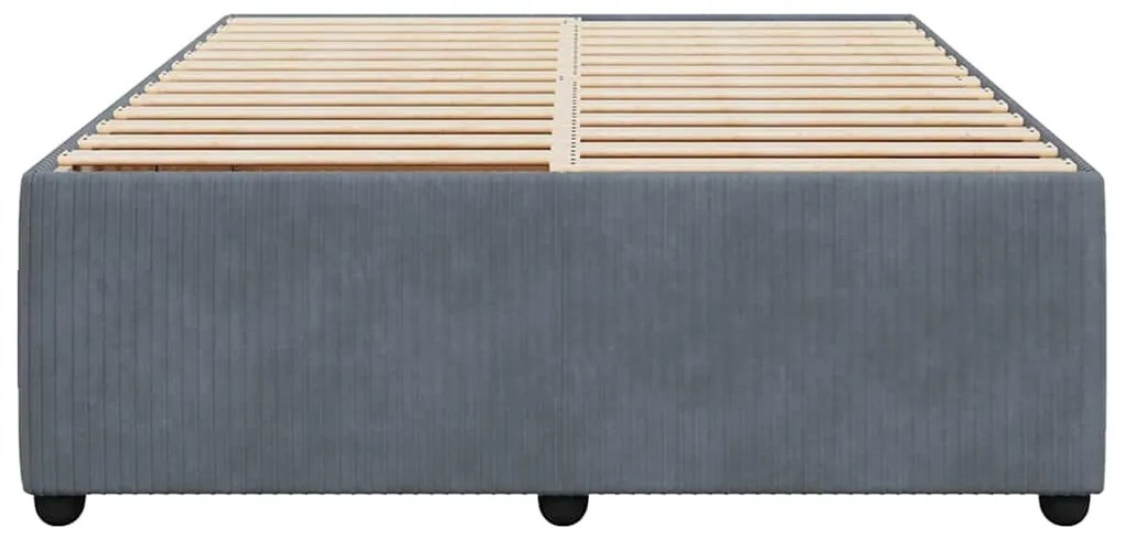 Estrutura de cama sem colchão 140x190 cm veludo cinzento-escuro