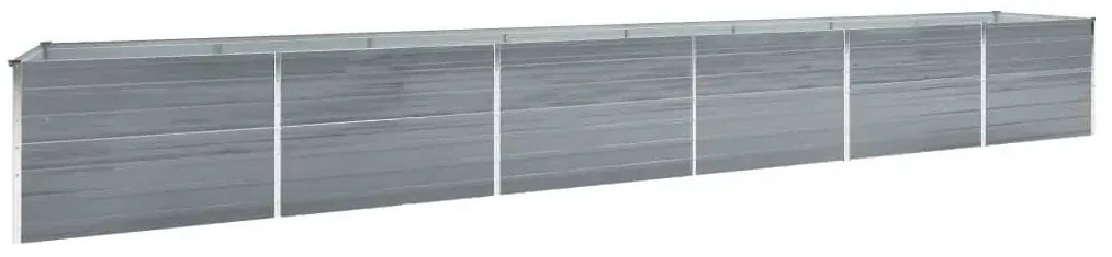 vidaXL Canteiro elevado de jardim 600x80x77cm aço galvanizado cinzento
