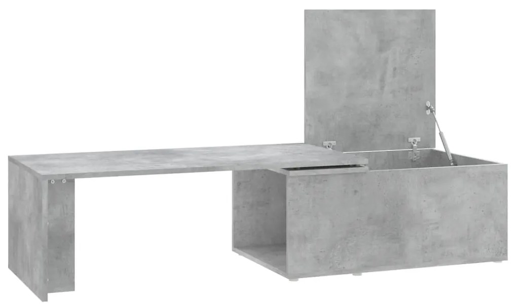 Mesa de centro 150x50x35 cm contraplacado cinzento cimento