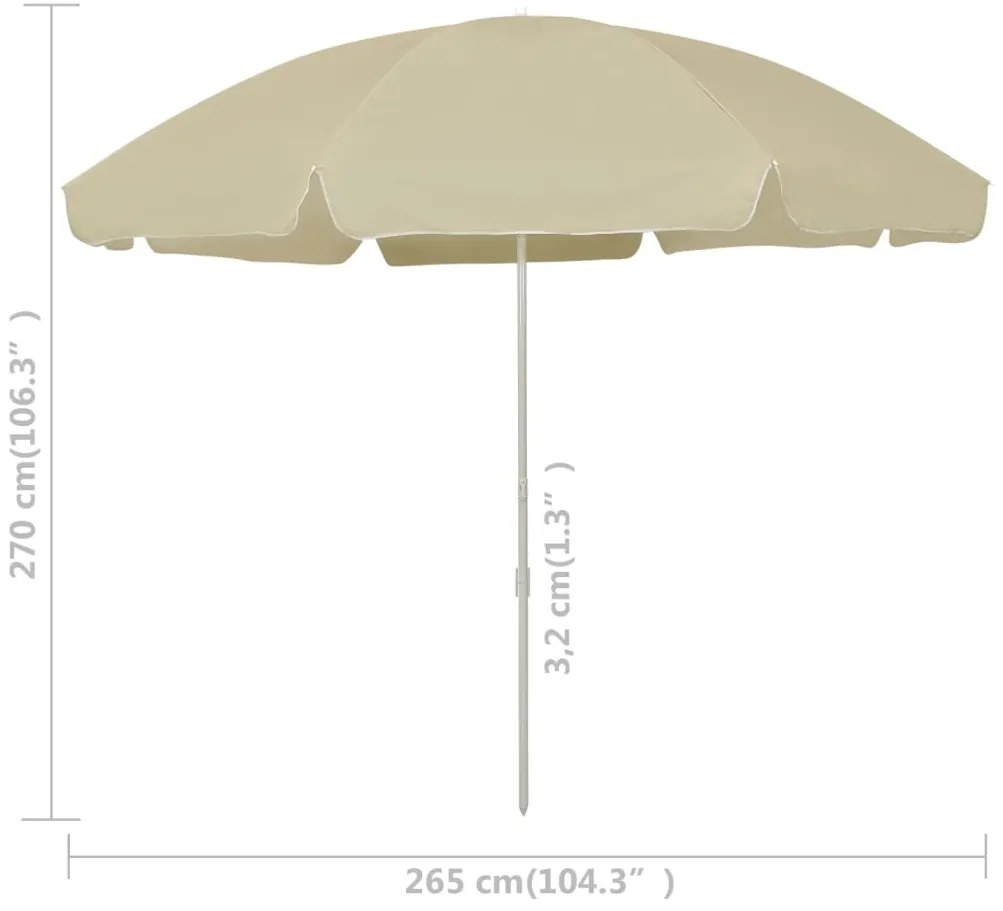 Guarda-sol de praia 300 cm amarelo areia