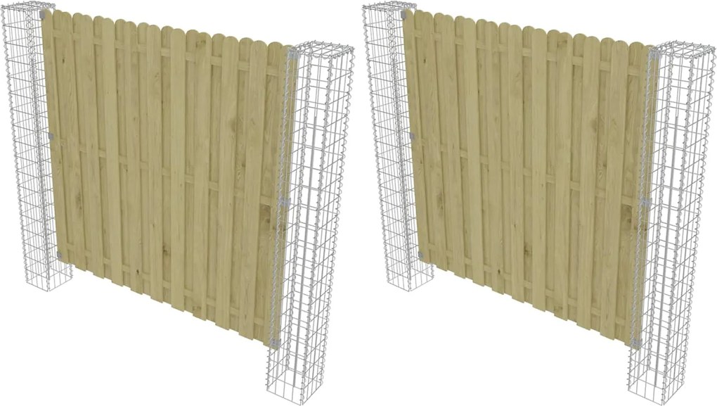 vidaXL Poste de Cerca 2 pcs Prateado 20 x 20 x 190 cm Metal