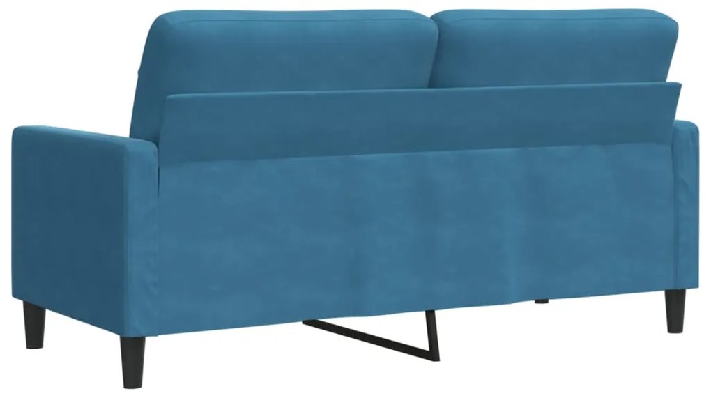 Sofá de 2 lugares veludo 140 cm azul