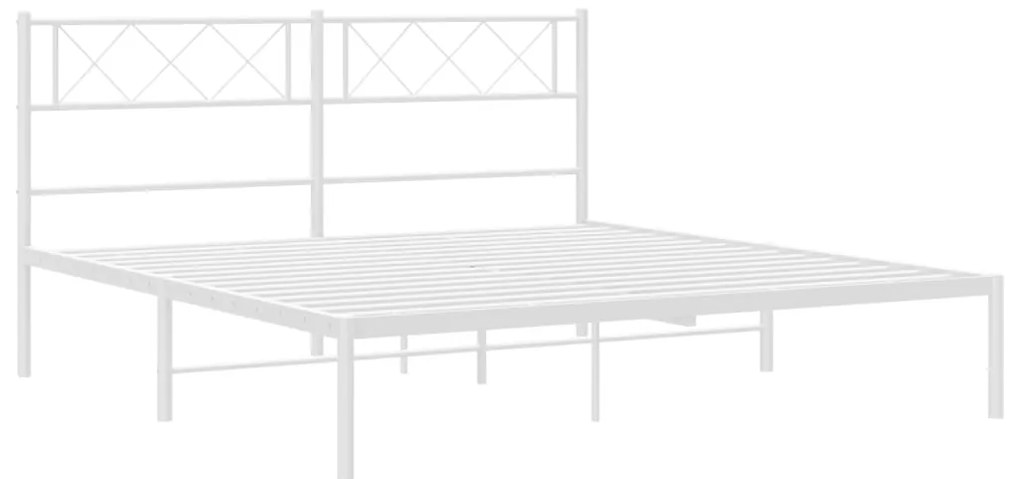 Estrutura de cama com cabeceira 140x200 cm metal branco