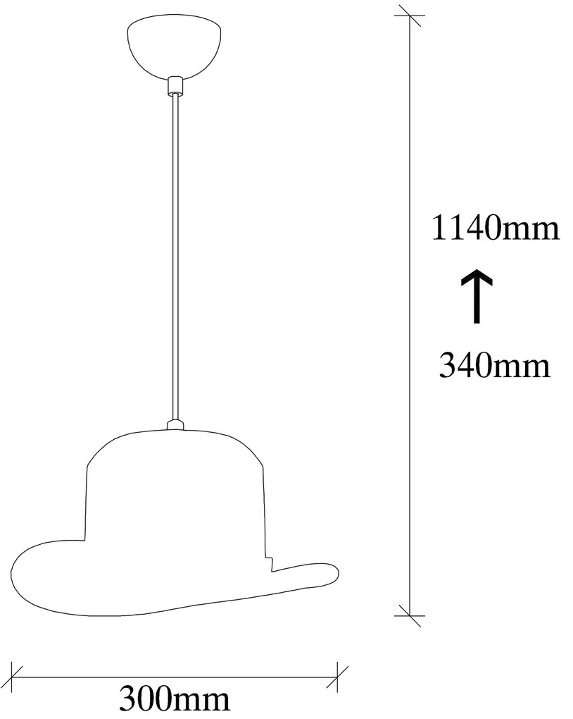 Candeeiro de Teto Sivani – Preto – Diâmetro 30 cm, Altura 114 cm
