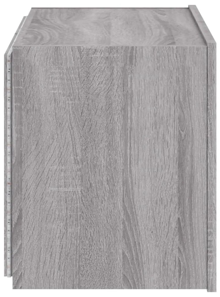Móvel de parede p/ TV c/ luzes LED 60x35x41 cm cinzento sonoma
