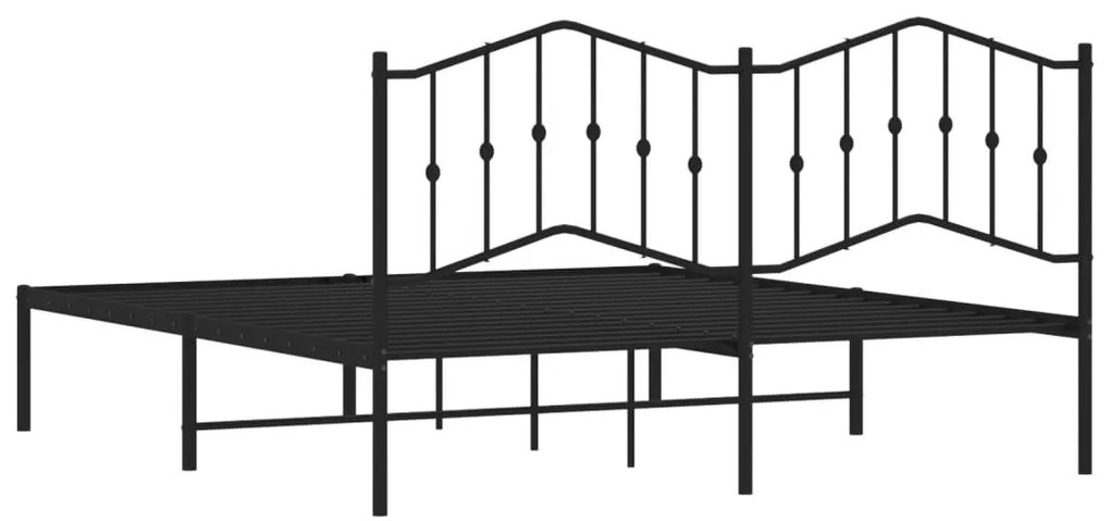 Estrutura de cama com cabeceira 160x200 cm metal preto