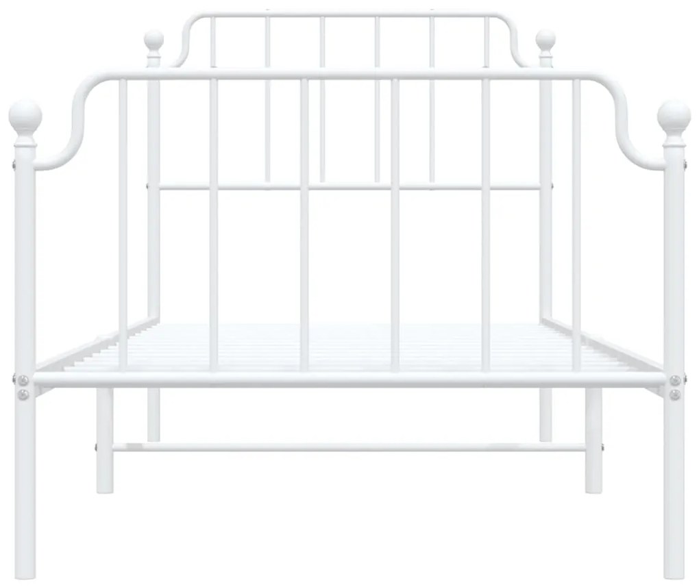 Estrutura de cama com cabeceira e pés 90x200 cm metal branco