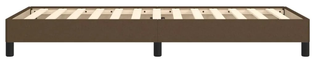 Estrutura de cama sem colchão 80x200 cm tecido castanho-escuro