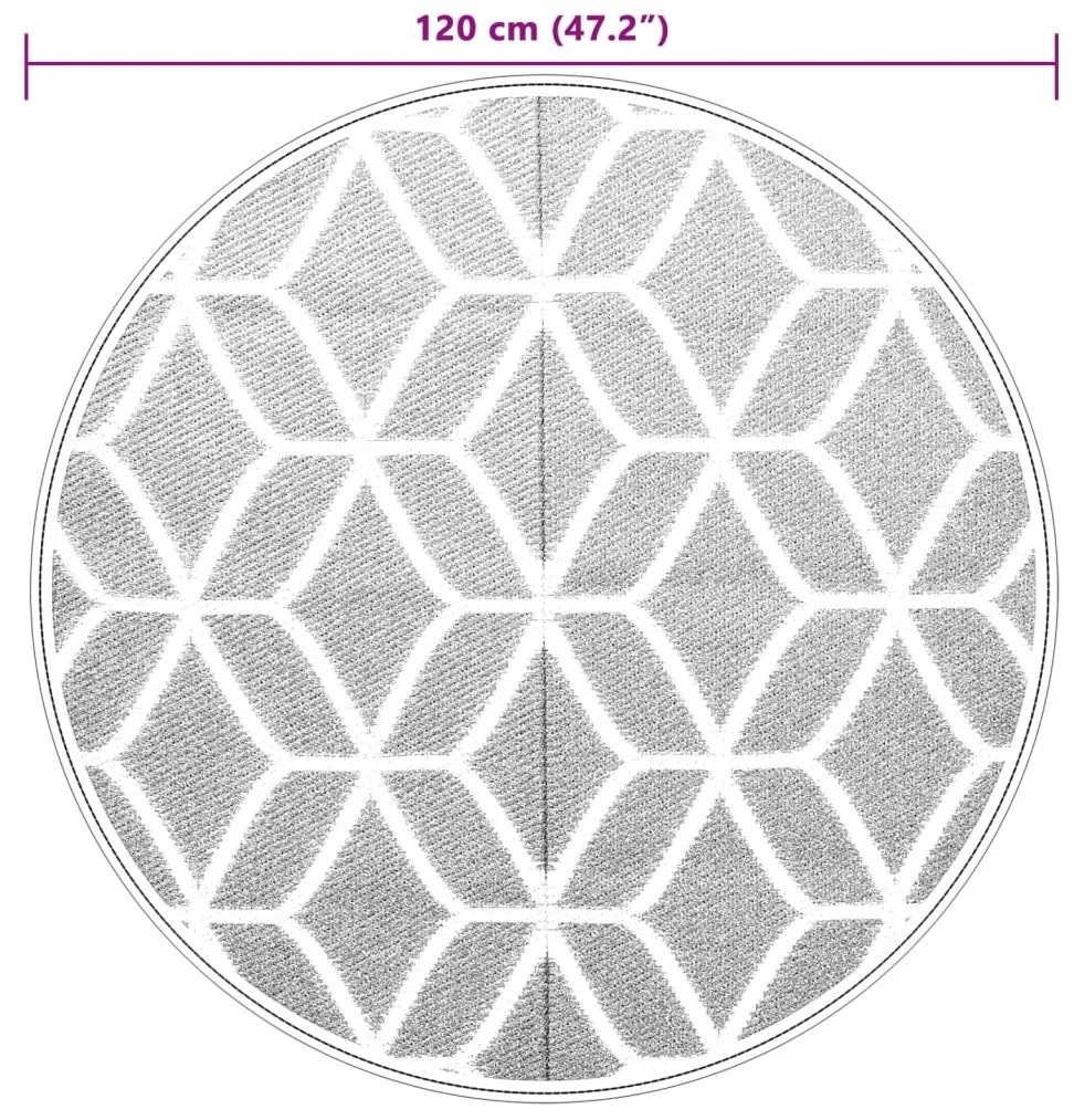 Tapete de exterior Ø120 cm ARAKIL PP cinzento
