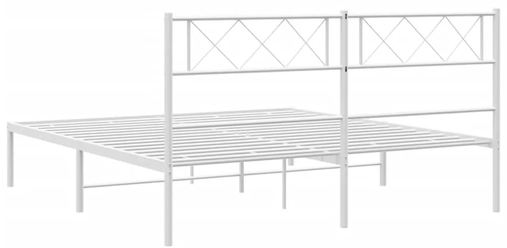 Estrutura de cama com cabeceira 140x190 cm metal branco