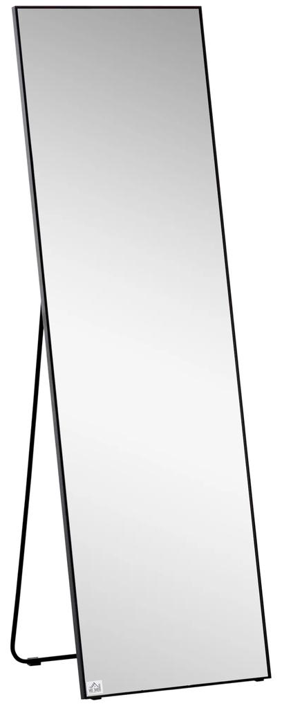 Espelho de Pé Espelho de Corpo Inteiro de Liga de Alumínio com 2 Formas de Utilização 50x37x58,5 cm Preto