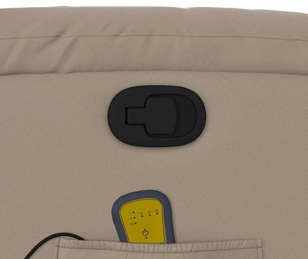 Poltrona de massagens reclinável couro artificial cappuccino