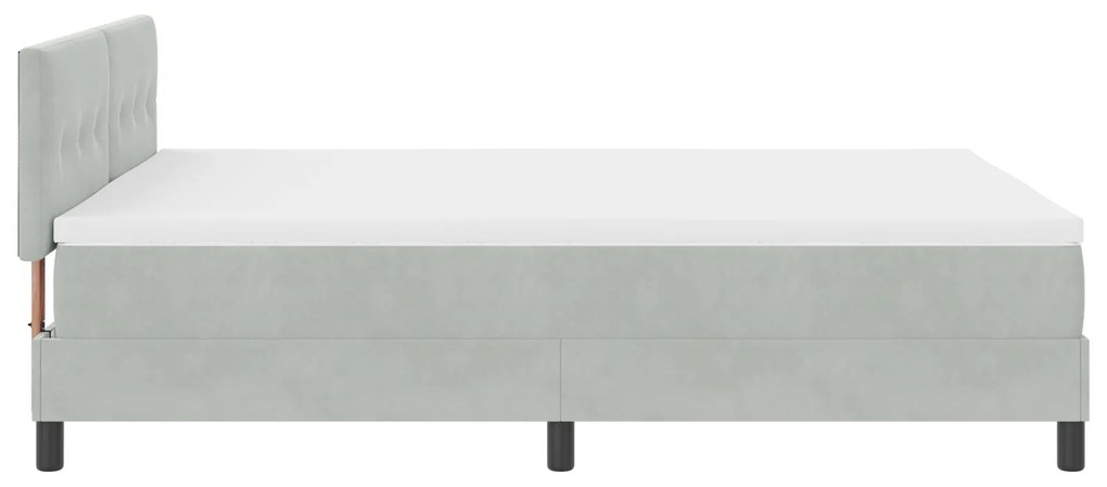 Cama Box com Colchão vidaXL Cinza Claro 140x190 cm Veludo