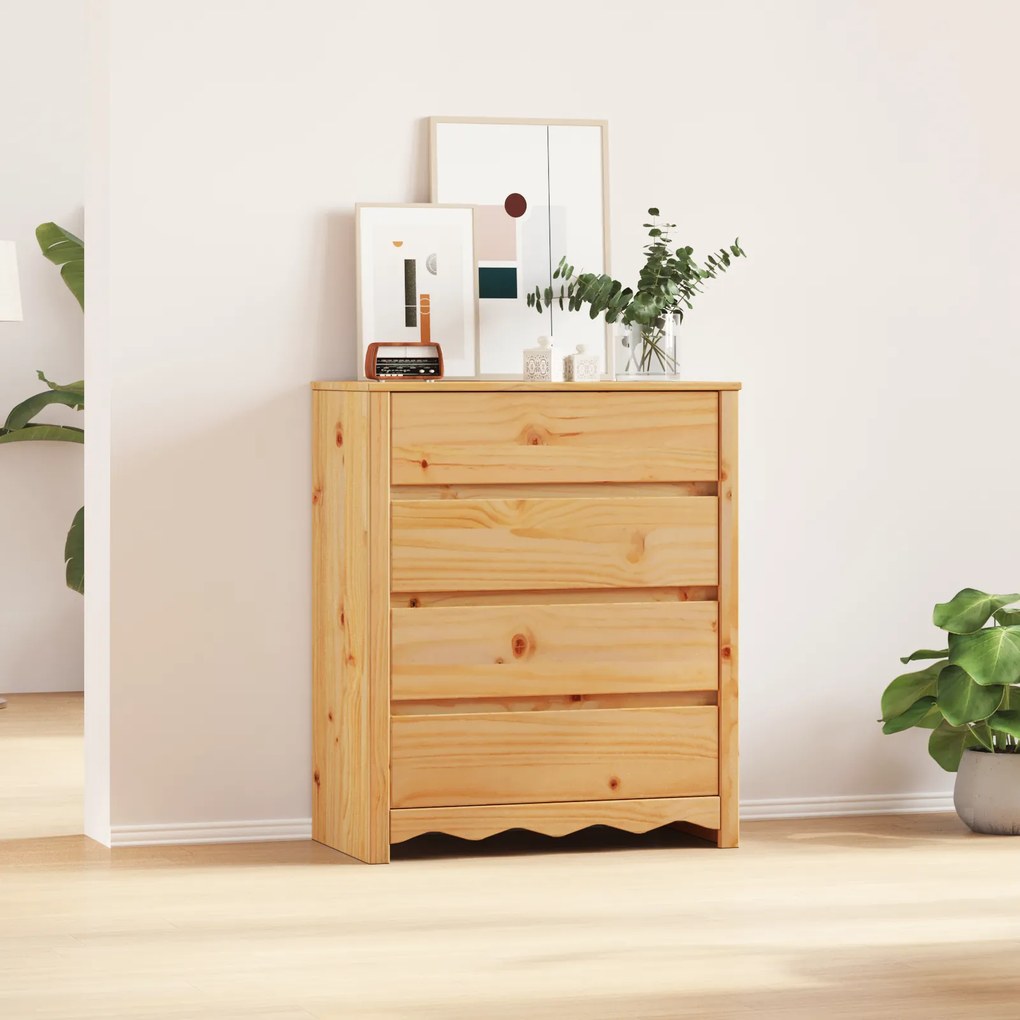 Cômoda vidaXL 'DRAMMEN'76,5x40x91 cm Madeira Sólida de Pinheiro