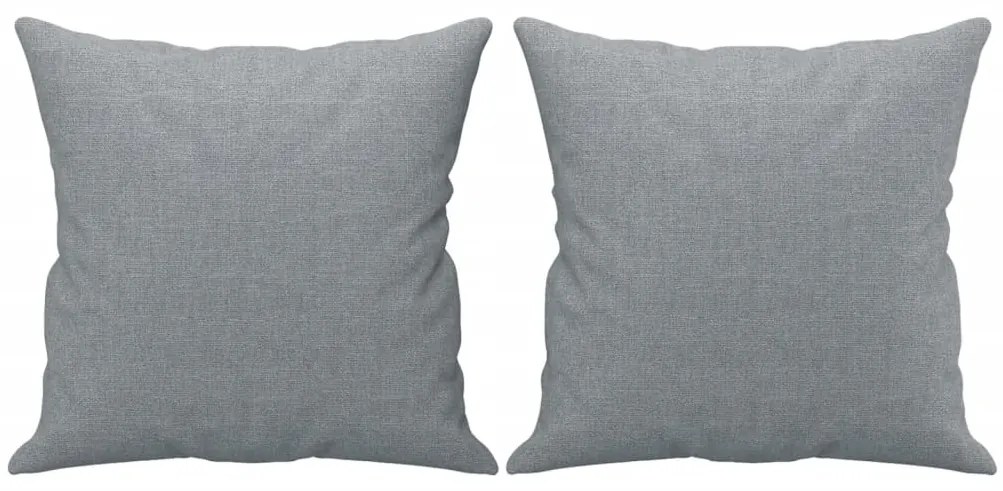 2 pcs conjunto de sofás com almofadas tecido cinzento-claro