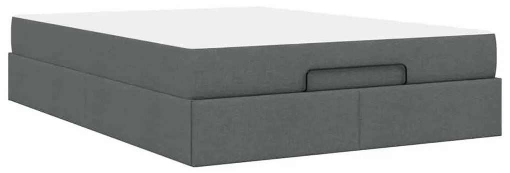 Estrutura da Cama Cinzento escuro 140 x 190 cm tecido