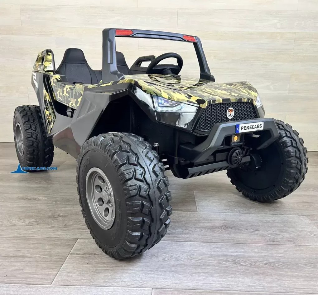 Buggy elétrico para crianças Todo terreno 2 Lugares Clash 24V 4x4 MP4, Rodas de espuma., Assento Couro sintético Camuflado