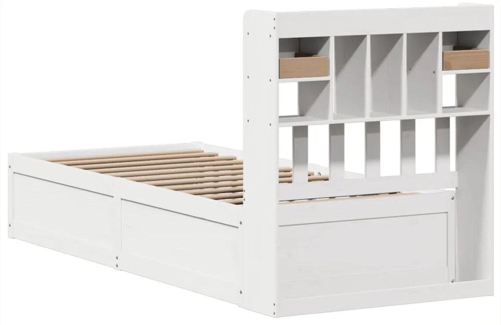 Cama sem colchão 90x190 cm madeira de pinho maciça branco