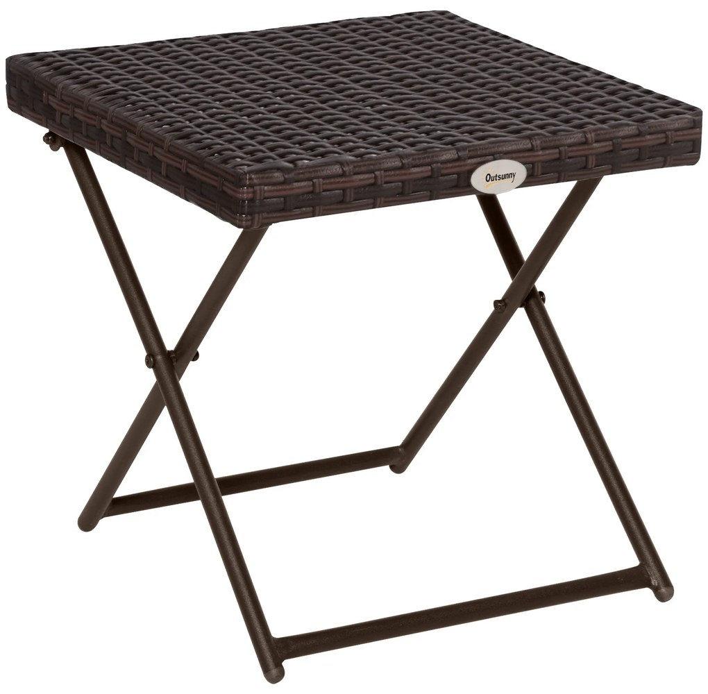 Mesa de Jardim em Vime Sintético Mesa de Terraço Exterior Dobrável com