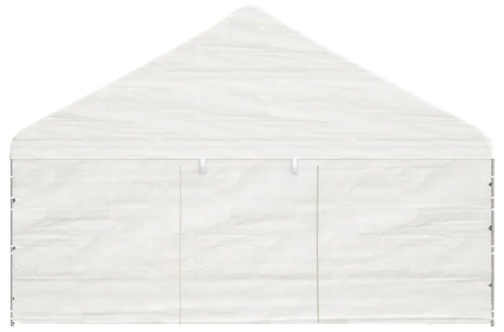Gazebo com telhado 11,15x5,88x3,75 m polietileno branco